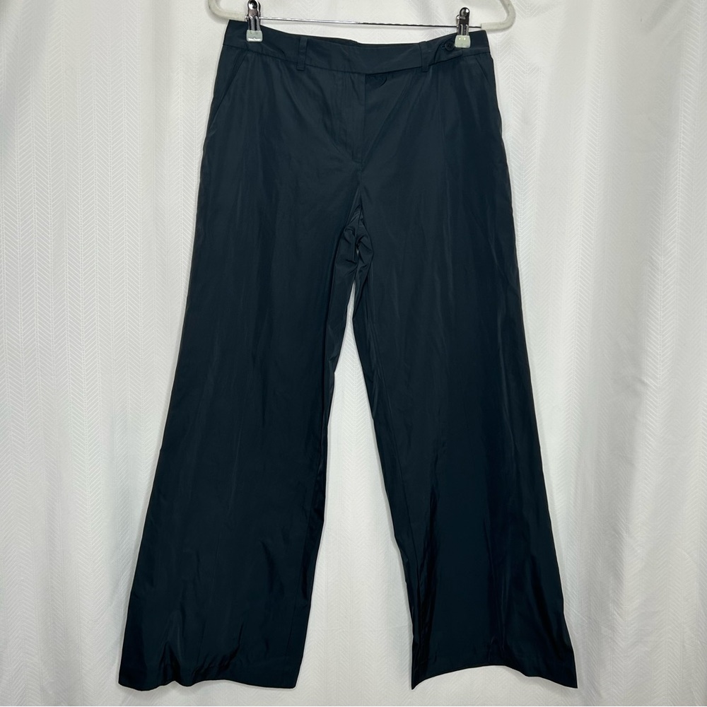 Charles Nolan black wide leg pants slacks